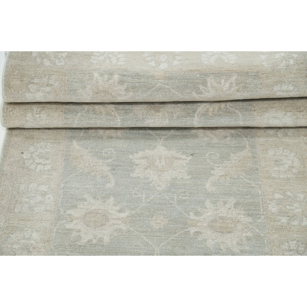 Hand-Knotted Floral Wool Runner Rug | Muted-Tone Hallway, Corridor and Entryway Rug Hand-Knotted Floral Wool Runner Rug | Muted-Tone Hallway, Corridor and Entryway Rug