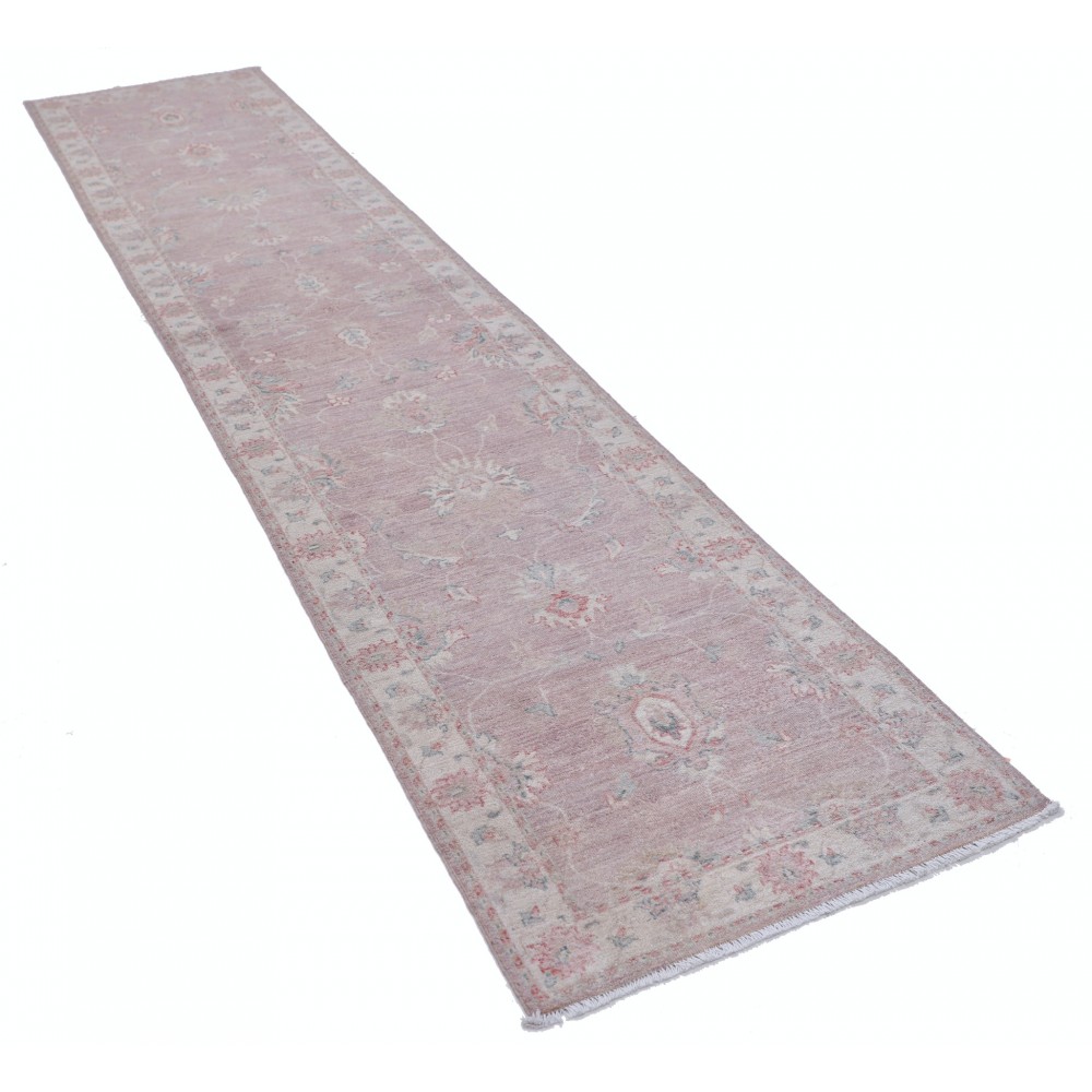 Hand Knotted Blush, Ivory Wool Runner Rug | Turkish Floral Design Hallway Rug Hand Knotted Blush, Ivory Wool Runner Rug | Turkish Floral Design Hallway Rug