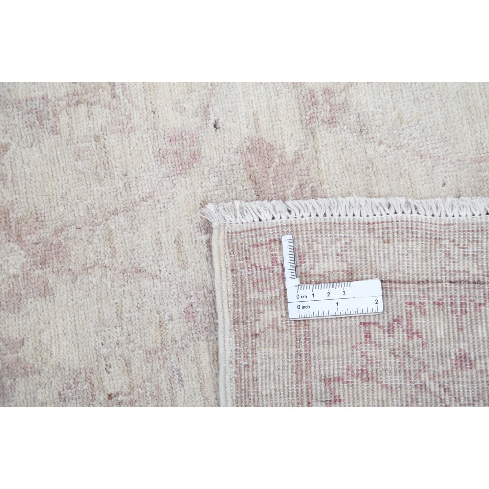 Hand Knotted Turkish Wool Rug with All-Over Floral Design | Beige Oushak Carpet Hand Knotted Turkish Wool Rug with All-Over Floral Design | Beige Oushak Carpet