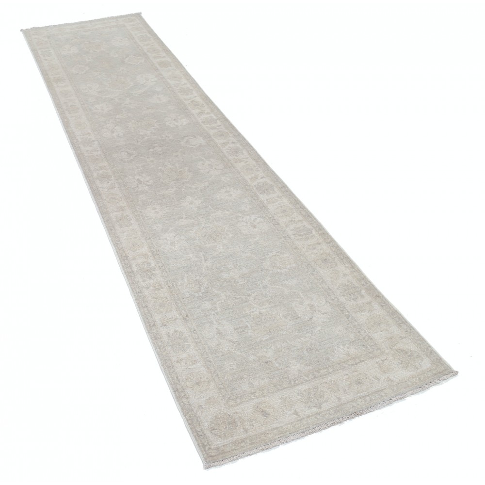 Hand-Knotted Floral Oushak Wool Runner Rug | Soft-Colored Hallway Rug Hand-Knotted Floral Oushak Wool Runner Rug | Soft-Colored Hallway Rug