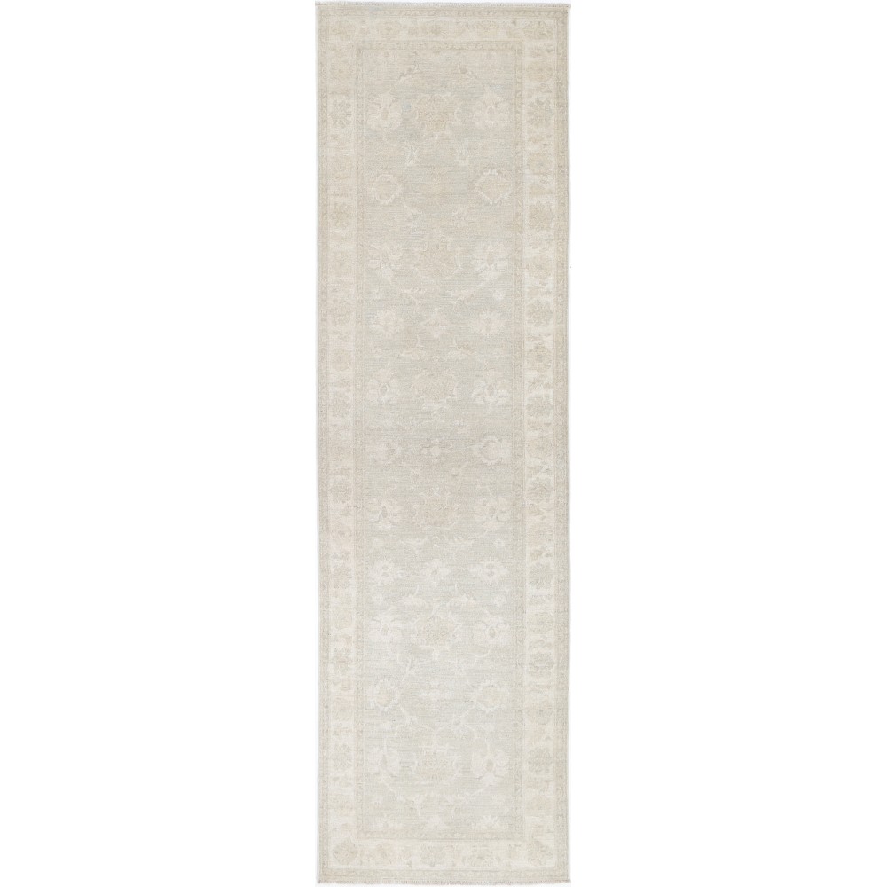 Hand-Knotted Floral Oushak Wool Runner Rug | Soft-Colored Hallway Rug Hand-Knotted Floral Oushak Wool Runner Rug | Soft-Colored Hallway Rug