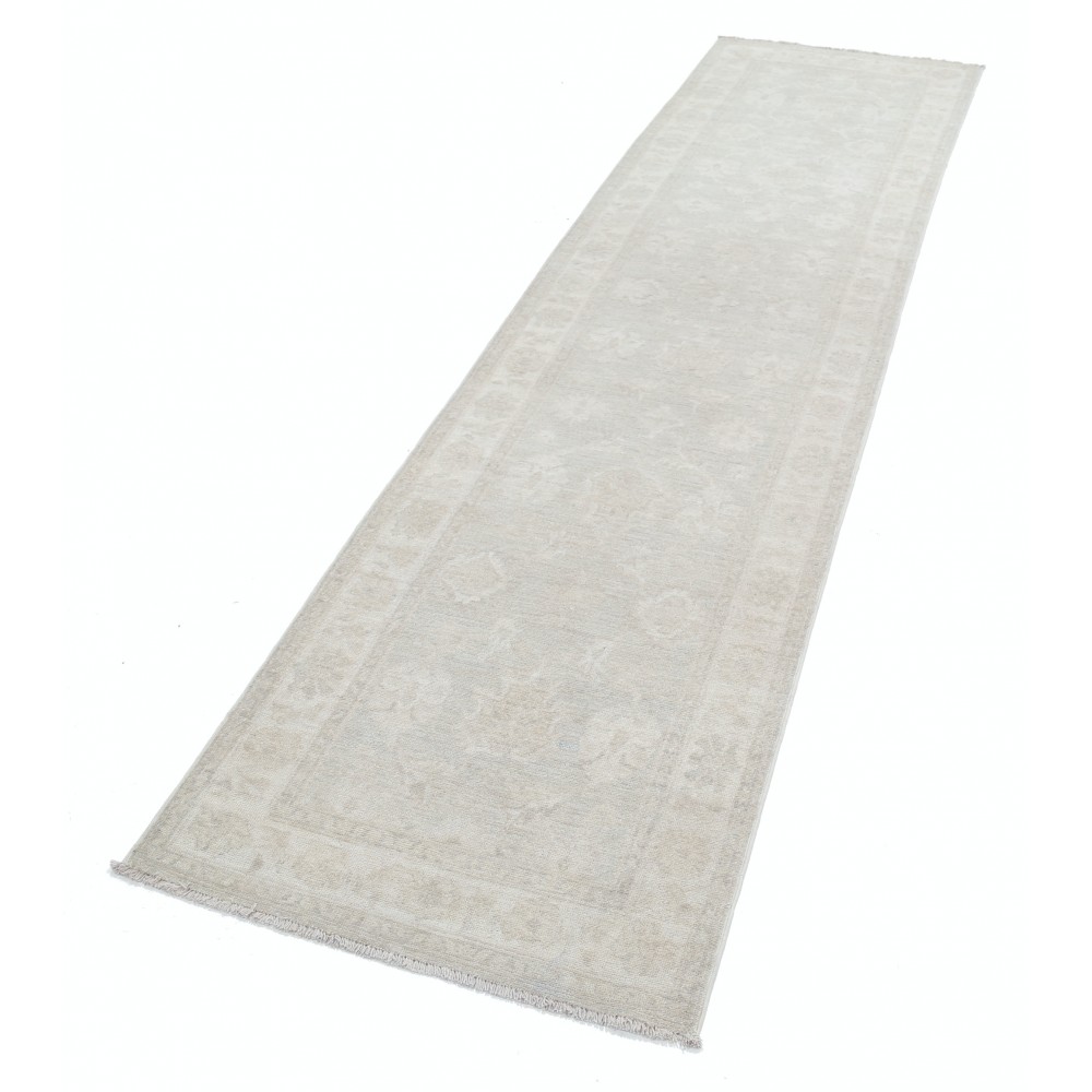 Hand-Knotted Floral Oushak Wool Runner Rug | Soft-Colored Hallway Rug Hand-Knotted Floral Oushak Wool Runner Rug | Soft-Colored Hallway Rug