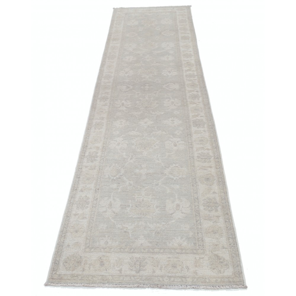 Hand-Knotted Floral Oushak Wool Runner Rug | Soft-Colored Hallway Rug Hand-Knotted Floral Oushak Wool Runner Rug | Soft-Colored Hallway Rug