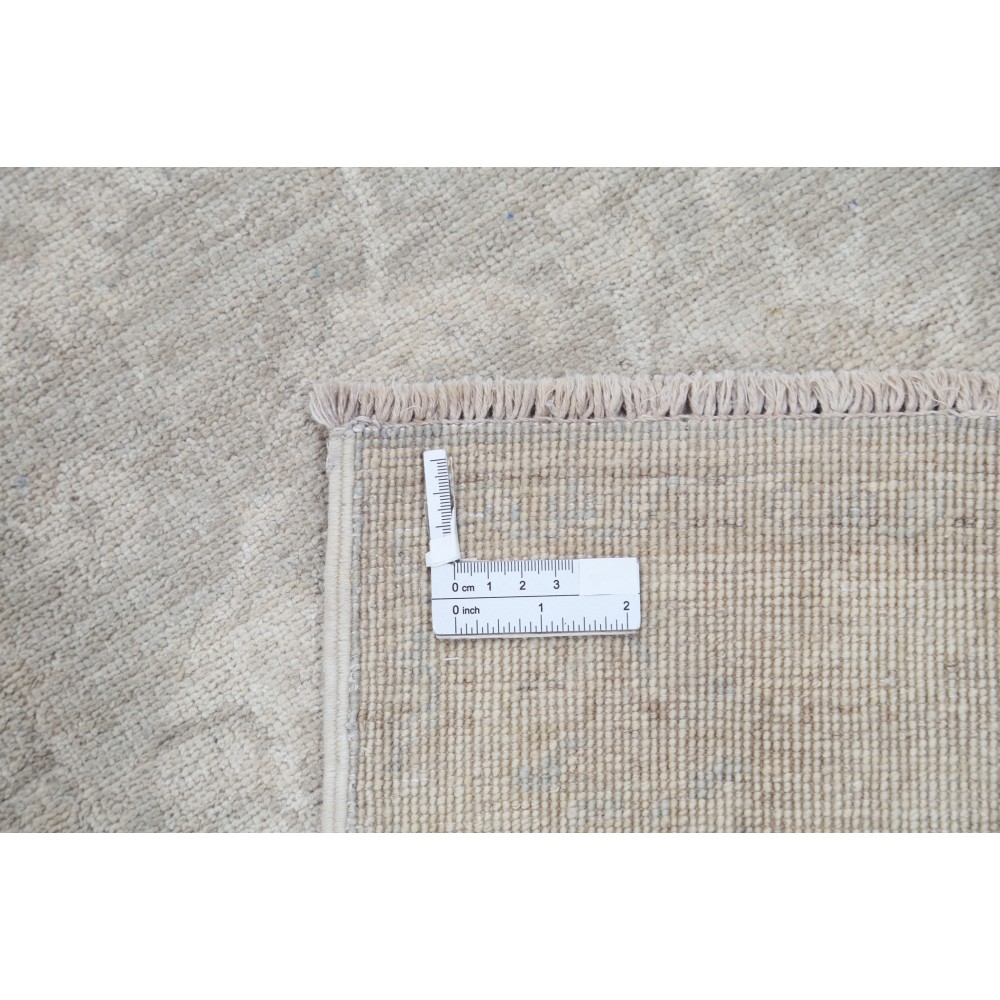 Hand-Knotted Floral Oushak Wool Runner Rug | Soft-Colored Hallway Rug Hand-Knotted Floral Oushak Wool Runner Rug | Soft-Colored Hallway Rug