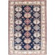 Hand Knotted Navy Blue, Red, Ivory Wool Area Rug | Turkish Geometric Design Rug Hand Knotted Navy Blue, Red, Ivory Wool Area Rug | Turkish Geometric Design Rug