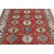 Hand Knotted Red, Ivory, Navy Blue Wool Area Rug | Turkish Geometric Design Carpet Hand Knotted Red, Ivory, Navy Blue Wool Area Rug | Turkish Geometric Design Carpet