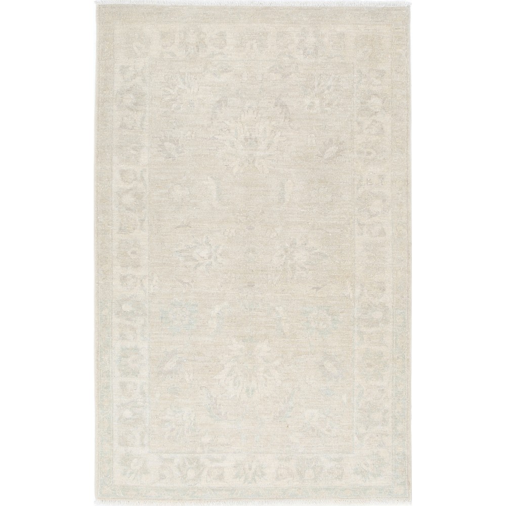 Traditional Hand Knotted Accent Rug | Floral Wool Area Rug in Soft Tones