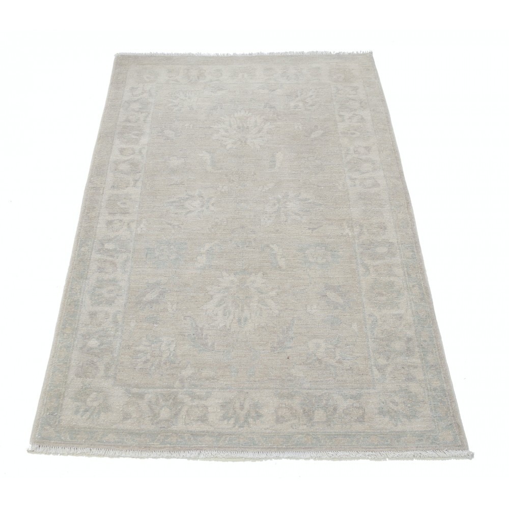 Traditional Hand Knotted Accent Rug | Floral Wool Area Rug in Soft Tones