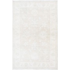 Traditional Handmade Turkish Wool Accent Rug in Soft Beige Tones