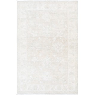 Traditional Handmade Turkish Wool Accent Rug in Soft Beige Tones
