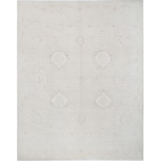Hand Knotted Ivory, Blush Wool Area Rug | Turkish Oushak Style Carpet for Home Decor