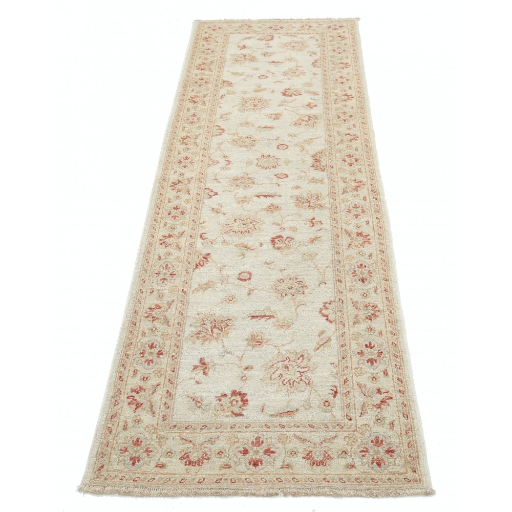 Handmade Beige Wool Runner Rug for Kitchen and Corridor | Handknotted Rug for Hallway Decor | Stair Rug