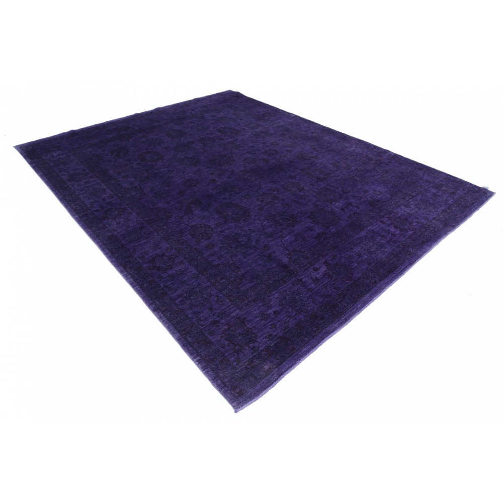 Hand Knotted Purple Large Area Rug with Floral Design for Living Room Decor | 100% Wool Carpet