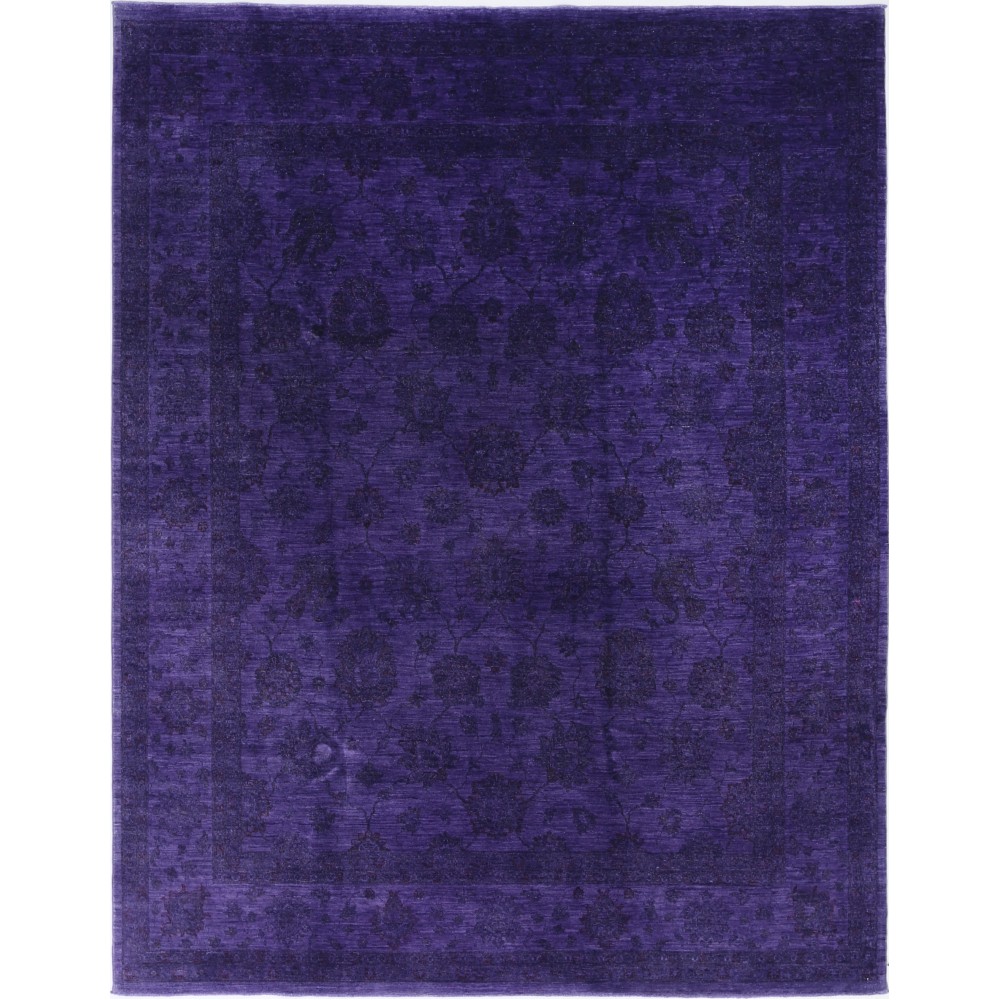 Hand Knotted Purple Large Area Rug with Floral Design for Living Room Decor | 100% Wool Carpet