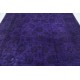 Hand Knotted Purple Large Area Rug with Floral Design for Living Room Decor | 100% Wool Carpet