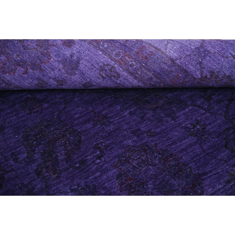 Hand Knotted Purple Large Area Rug with Floral Design for Living Room Decor | 100% Wool Carpet