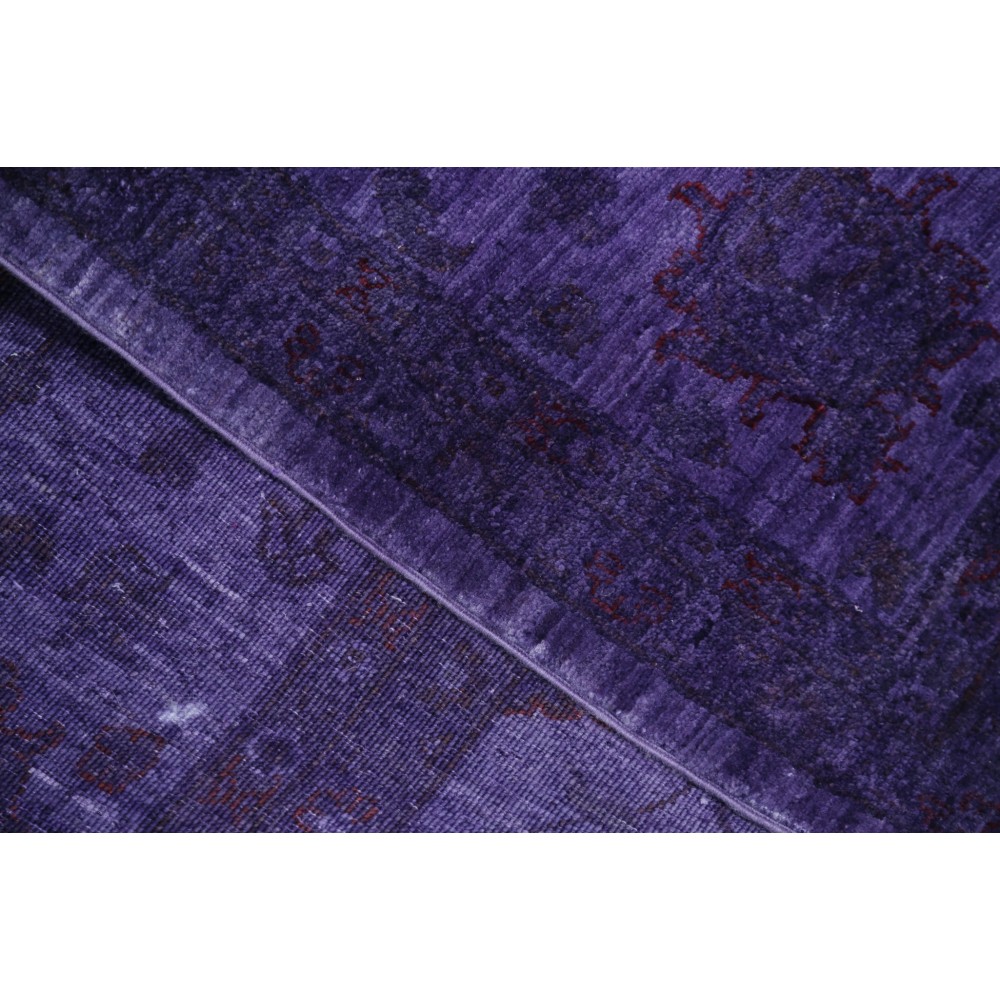 Hand Knotted Purple Large Area Rug with Floral Design for Living Room Decor | 100% Wool Carpet