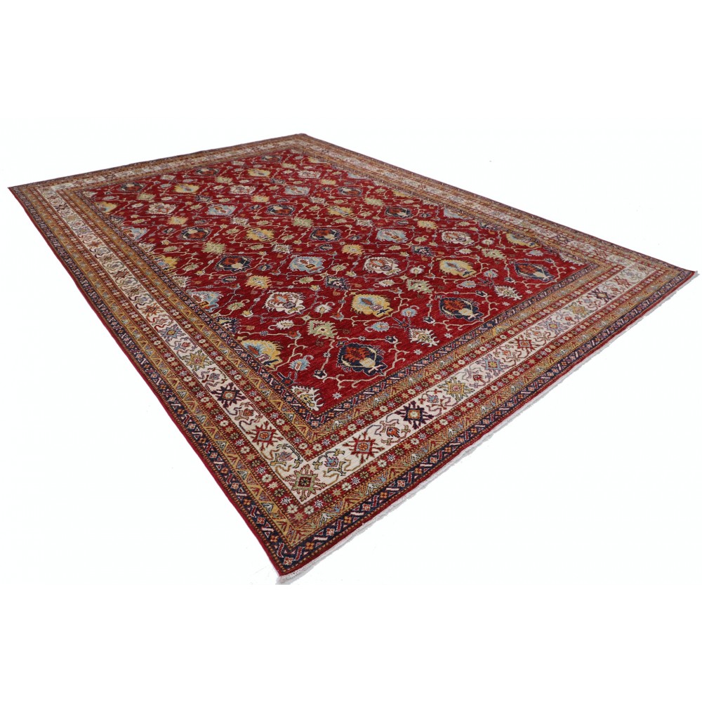 Hand Knotted Wool Large Area Rug for Living Room Decor | Tribal Style Red Carpet Hand Knotted Wool Large Area Rug for Living Room Decor | Tribal Style Red Carpet