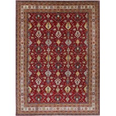 Hand Knotted Wool Large Area Rug for Living Room Decor | Tribal Style Red Carpet