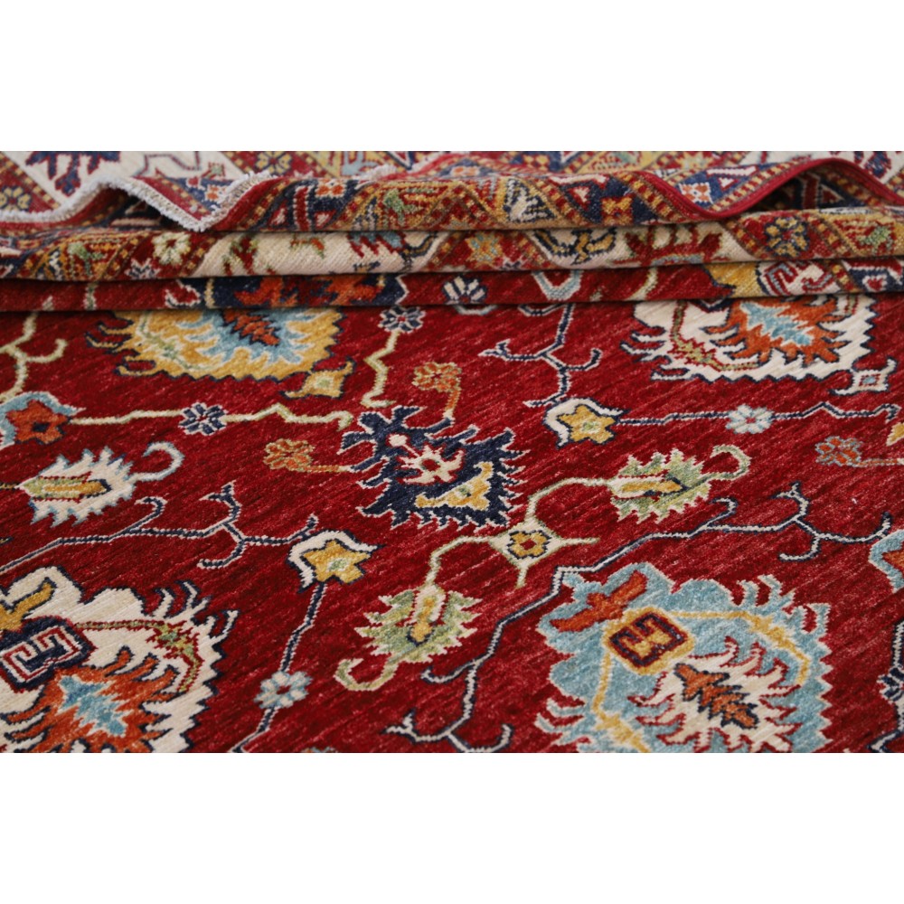 Hand Knotted Wool Large Area Rug for Living Room Decor | Tribal Style Red Carpet Hand Knotted Wool Large Area Rug for Living Room Decor | Tribal Style Red Carpet