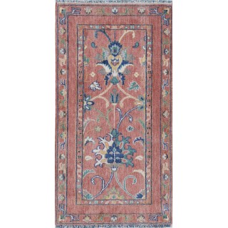 Rust Turkish Accent Rug. 100% Wool Traditional Rug for Bedroom, Entryway & Living Room