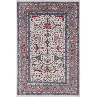 Oushak Style Ivory & Gray Oushak Style Turkish Area Rug. 100% Wool