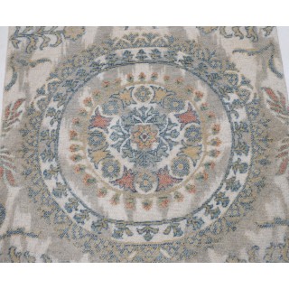 Decorative Ivory & Silver Floral Turkish Accent Rug. 100% Wool Small Area Rug for Entryway, Bedroom and Living Room Decorative Ivory & Silver Floral Turkish Accent Rug. 100% Wool Small Area Rug for Entryway, Bedroom and Living Room