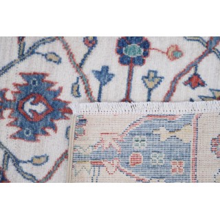 Ivory & Blue Oushak Style Floral Accent Rug. 100% Wool Traditional Rug for Bedroom, Entryway & Living Room Ivory & Blue Oushak Style Floral Accent Rug. 100% Wool Traditional Rug for Bedroom, Entryway & Living Room