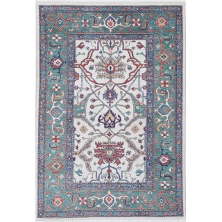 Green & Ivory Oushak Style Floral Accent Rug. 100% Wool Traditional Rug for Bedroom, Entryway and Living Room