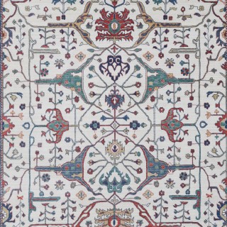 Oushak Style Ivory, Green Area Rug. Traditional Large 100% Wool Carpet for Living Room Oushak Style Ivory, Green Area Rug. Traditional Large 100% Wool Carpet for Living Room