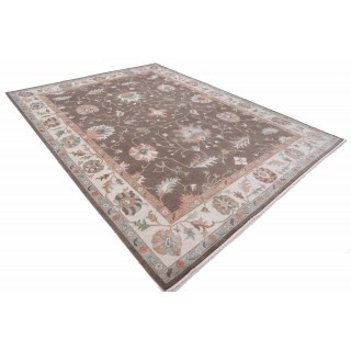 Brown & Ivory Oushak Style Traditional Turkish Area Rug. Large 100% Wool Carpet for Living Room, Bedroom & Dining Room Brown & Ivory Oushak Style Traditional Turkish Area Rug. Large 100% Wool Carpet for Living Room, Bedroom & Dining Room
