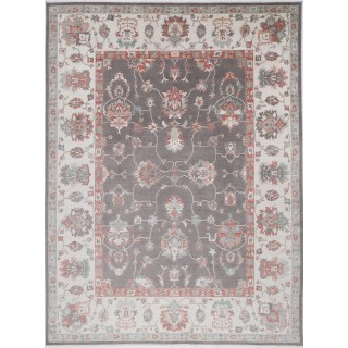 Blue & Ivory Oushak Style Traditional Turkish Wool Area Rug. Large Living Room Carpet