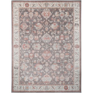 Blue & Ivory Oushak Style Traditional Turkish Wool Area Rug. Large Living Room Carpet