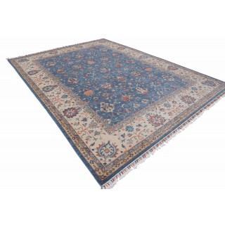 Blue & Ivory Traditional Turkish Floral Area Rug. Large 100% Wool Carpet for Living Room, Bedroom & Dining Room Blue & Ivory Traditional Turkish Floral Area Rug. Large 100% Wool Carpet for Living Room, Bedroom & Dining Room