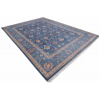 Traditional Blue Floral Turkish Wool Area Rug. Large Living Room Carpet Traditional Blue Floral Turkish Wool Area Rug. Large Living Room Carpet