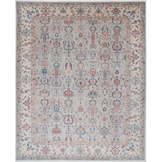 Decorative Silver & Ivory Area Rug. 100% Wool