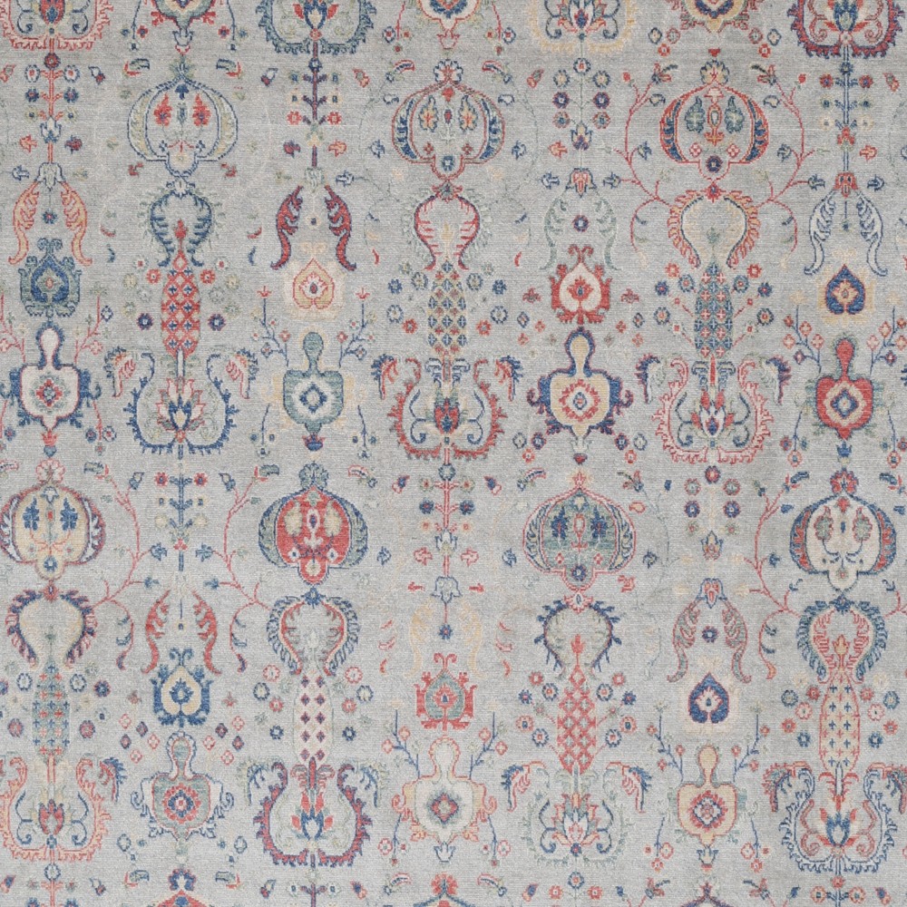 Decorative Silver & Ivory Area Rug. 100% Wool