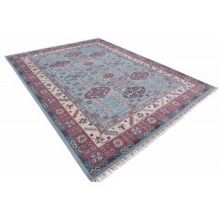 Traditional Light Blue & Ivory Tribal Area Rug. Large 100% Wool Carpet for Living Room, Bedroom & Dining Room Traditional Light Blue & Ivory Tribal Area Rug. Large 100% Wool Carpet for Living Room, Bedroom & Dining Room