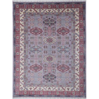 Purple & Pink Geometric Area Rug for Living Room. Large 100% Wool Turkish Carpet