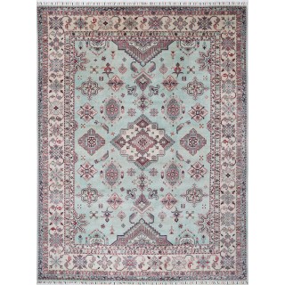 Teal & Ivory Traditional Turkish Medallion Area Rug. Large 100% Wool Carpet for Living Room, Bedroom & Dining Room