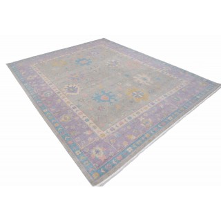 Silver & Purple Oushak Style Turkish Area Rug for Living Room. Traditional Floral 100% Wool Carpet Silver & Purple Oushak Style Turkish Area Rug for Living Room. Traditional Floral 100% Wool Carpet