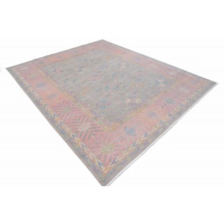 Silver & Pink Oushak Style Turkish Area Rug for Living Room. Traditional Floral 100% Wool Carpet Silver & Pink Oushak Style Turkish Area Rug for Living Room. Traditional Floral 100% Wool Carpet