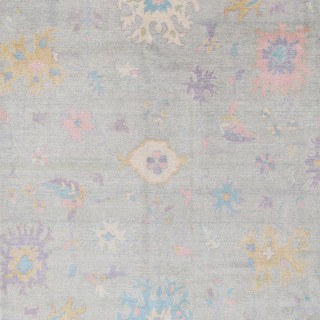 Silver & Purple Oushak Style Turkish Area Rug for Living Room. Traditional Floral 100% Wool Carpet Silver & Purple Oushak Style Turkish Area Rug for Living Room. Traditional Floral 100% Wool Carpet