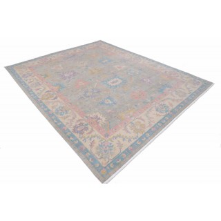Silver & Ivory Oushak Style Turkish Area Rug for Living Room. Traditional Floral 100% Wool Carpet Silver & Ivory Oushak Style Turkish Area Rug for Living Room. Traditional Floral 100% Wool Carpet