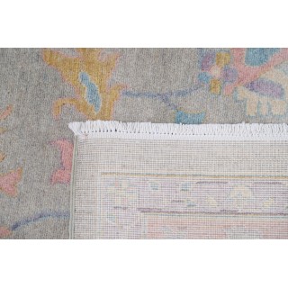 Silver & Pink Oushak Style Turkish Area Rug for Living Room. Traditional Floral 100% Wool Carpet Silver & Pink Oushak Style Turkish Area Rug for Living Room. Traditional Floral 100% Wool Carpet