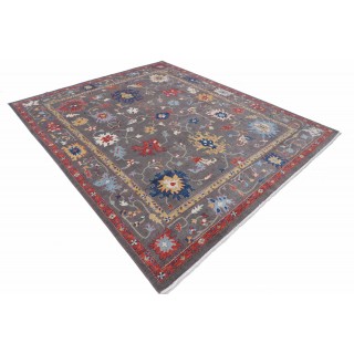 Gray Oushak Style Turkish Area Rug for Living Room. Traditional Floral 100% Wool Carpet Gray Oushak Style Turkish Area Rug for Living Room. Traditional Floral 100% Wool Carpet