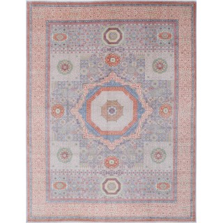 Purple & Ivory Traditional Medallion Area Rug. Large 100% Wool Carpet for Living Room, Bedroom & Dining Room