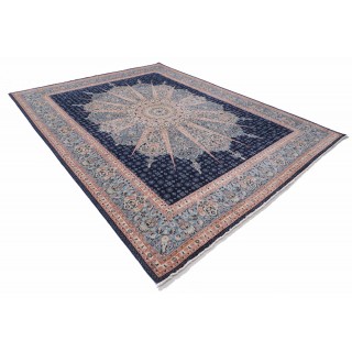 Traditional Blue Turkish Medallion Area Rug. 100% Wool. Large Living Room Carpet Traditional Blue Turkish Medallion Area Rug. 100% Wool. Large Living Room Carpet