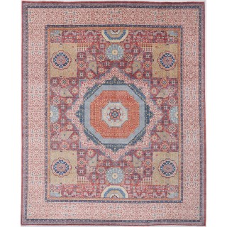 Red & Ivory Medallion Turkish Area Rug. Traditional 100% Wool Carpet for Living Room, Bedroom & Dining Room