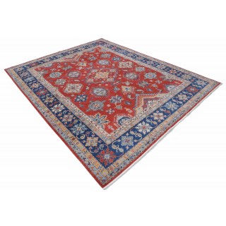 Red & Blue Turkish Area Rug for Living Room. Traditional 100% Wool Carpet with Tribal Patterns Red & Blue Turkish Area Rug for Living Room. Traditional 100% Wool Carpet with Tribal Patterns